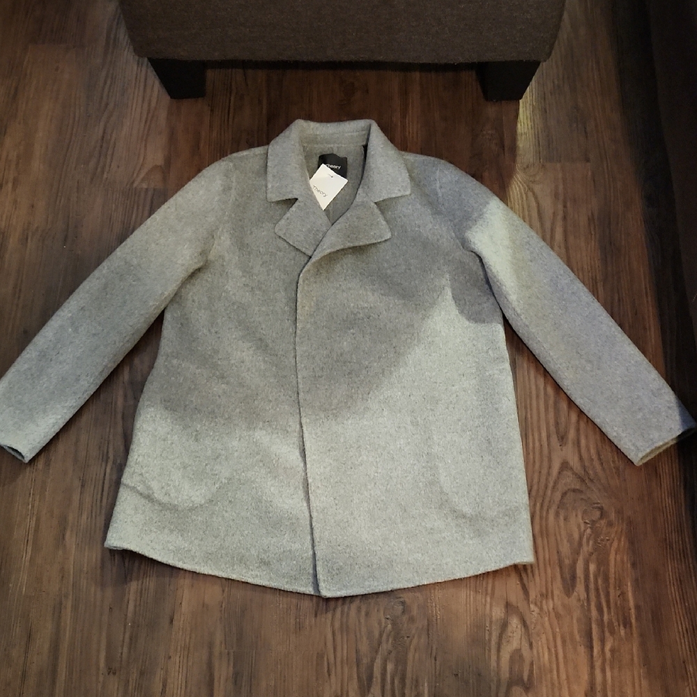 NEW Theory Open Shawl Wool & Cashmere Jacket In Steel Grey Holt Renfrew MEDIUM